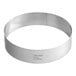 A stainless steel circular ring.