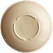 A tan melamine bowl with a narrow rim and a circle in the middle.
