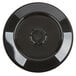 A black plate with a ring on it.
