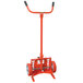 A red Wesco hand truck with 10" polyurethane wheels.