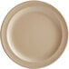 An Acopa Foundations narrow rim melamine plate in tan.