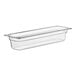 A clear rectangular Vigor plastic food pan.