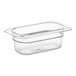 A clear plastic Vigor food pan.