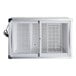 A white Galaxy glass top display freezer with two glass doors.