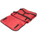 An American Metalcraft red nylon pizza delivery bag with black straps.