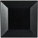 A black square Acopa Rittenhouse melamine plate with a black square border.
