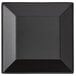 A black square plate with a black rim.