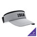 A grey Headsweats visor with black trim and the word "taccasa" in black.