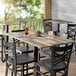 a table and chairs on a porch