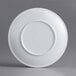 An Acopa Lunar white melamine plate with round edges.