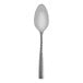 A Fortessa Lucca stainless steel dinner spoon with a faceted handle.