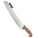 An American Metalcraft double wood handle pizza knife with a large blade.
