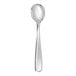 A close-up of a Fortessa stainless steel salt/spice spoon with a silver finish.