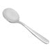 A Fortessa stainless steel bouillon spoon with a silver handle.