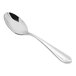 A Fortessa stainless steel demitasse spoon with a Ringo design.