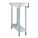 A Regency stainless steel equipment filler table with a galvanized undershelf.