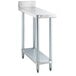 A Regency stainless steel filler table with a galvanized undershelf.