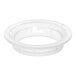 A clear plastic replacement flange for #12 meat grinders, designed for sausage stuffing.