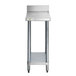 A Regency stainless steel equipment filler table with a galvanized undershelf.