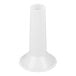 A white plastic 1 1/4 inch sausage stuffer tube designed for #22 meat grinders.