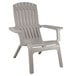 A Grosfillex Westport Barn Gray resin Adirondack chair with arms and legs.