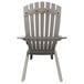 The back of a gray Grosfillex Westport resin outdoor Adirondack chair.