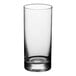 A close up of a clear Zwiesel Glas Paris beverage glass filled with a clear liquid.