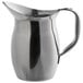 A Libbey stainless steel pitcher with a handle.