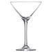 A clear Schott Zwiesel martini glass with a long stem.