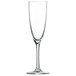 A clear Schott Zwiesel Classico flute glass with a long stem.