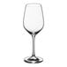 A close-up of a clear Schott Zwiesel Forte white wine glass with a stem.