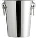 A silver stainless steel Libbey wine bucket with two handles.