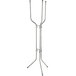 A Libbey stainless steel wine bucket stand with long metal poles and two legs.
