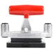 A red and black plastic Vollrath Redco 1/4" Dice T-Pack with a red handle.