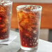 Two glasses of ice with Boylan Diet Cane Cola.