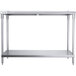 A Regency stainless steel poly top table with undershelf.
