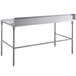 a stainless steel table with legs
