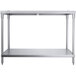 A Regency stainless steel poly top work table with undershelf.