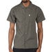 An olive green Uncommon Chef short sleeve cook shirt with a front pocket.