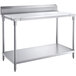 A Regency stainless steel poly top work table with undershelf.