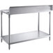 A Regency stainless steel poly top work table with undershelf.