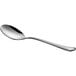 An Acopa Sienna stainless steel bouillon spoon with a silver handle.