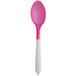 A pink and white spoon.