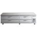 A Beverage-Air stainless steel chef base with 4 drawers.