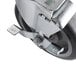 A close-up of a black and silver CaterGator swivel caster wheel.