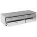 A stainless steel Beverage-Air freezer chef base with drawers on wheels.