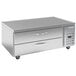 A stainless steel Beverage-Air chef base with two drawers.