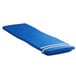 a blue cushion with white stripes
