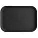 A black rectangular Choice fiberglass non-skid serving tray.