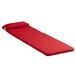 A red cushion with pillow for a chaise lounge by Lancaster Table & Seating.